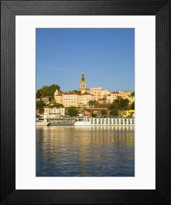 Framed Print : Serbia, Belgrade, View of Sava River across to St