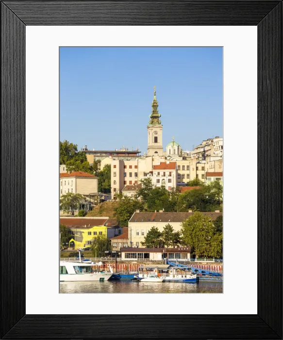 Framed Print : Serbia, Belgrade, View of Sava River across to St Framed Print : Serbia, Belgrade, View of Sava River across to St