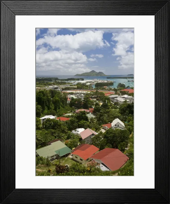 Framed Print : Seychelles, Mahe Island, Victoria, overview from Liberation Road Framed Print : Seychelles, Mahe Island, Victoria, overview from Liberation Road