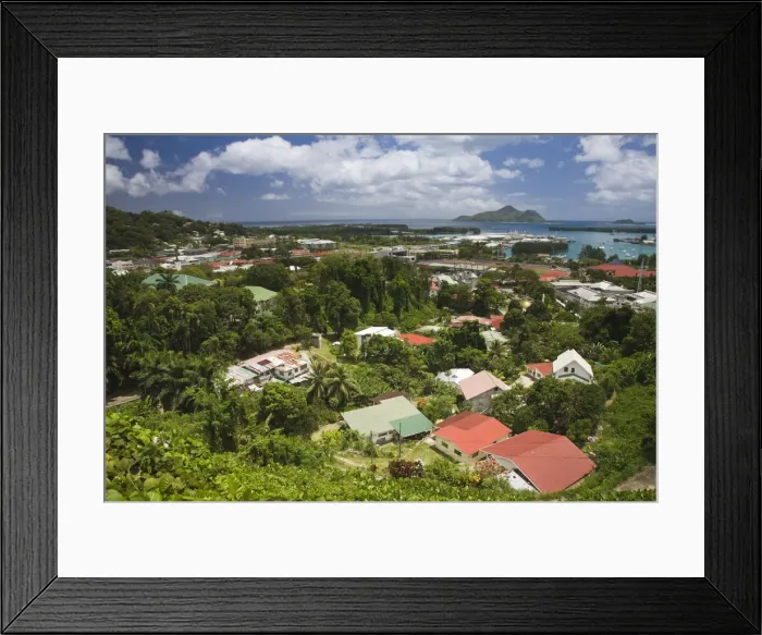Framed Print : Seychelles, Mahe Island, Victoria, overview from Liberation Road Framed Print : Seychelles, Mahe Island, Victoria, overview from Liberation Road
