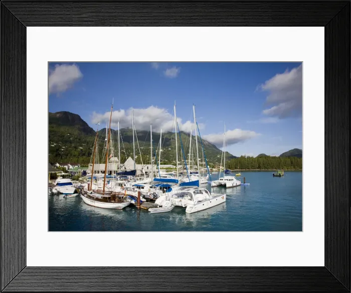 Framed Print : Seychelles, Mahe Island, Victoria, Victoria harbor marina Framed Print : Seychelles, Mahe Island, Victoria, Victoria harbor marina