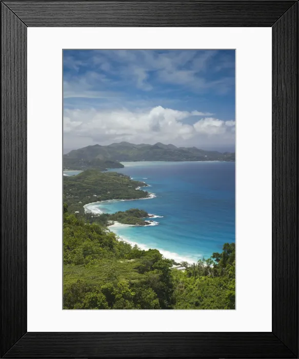 Framed Print : Seychelles, Mahe Island, Morne Seychellois National Park, weat coast view from Framed Print : Seychelles, Mahe Island, Morne Seychellois National Park, weat coast view from