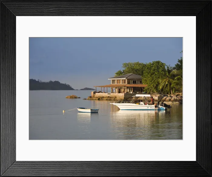 Framed Print : Seychelles, Praslin Island, Anse Possession bay, sunset Framed Print : Seychelles, Praslin Island, Anse Possession bay, sunset