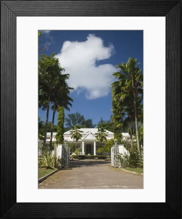 Framed Print : Seychelles, Praslin Island, Anse Volbert, Praslin Casino des Iles Framed Print : Seychelles, Praslin Island, Anse Volbert, Praslin Casino des Iles