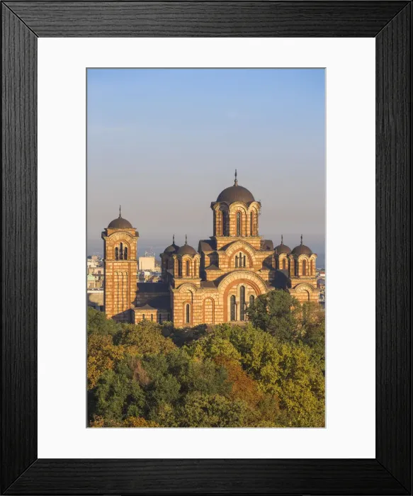 Framed Print : Serbia, Belgrade View of St Marks Church in Tasmajdan Park