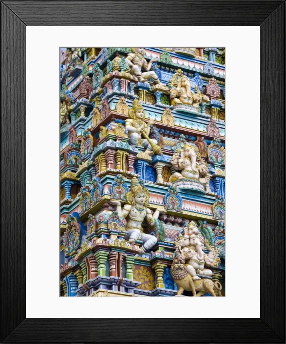 Framed Print : Seychelles, Mahe Island, Victoria, Hindu Temple