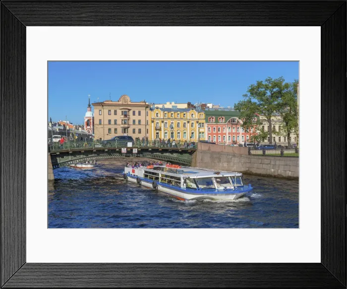 Framed Print : Tourist boats, Saint Petersburg, Russia