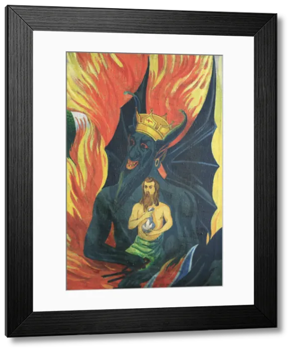 Framed Print : Devil with Judas Iscariot, detail of 19 cent. icon, Izborsk, Pskov region, Russia Framed Print : Devil with Judas Iscariot, detail of 19 cent. icon, Izborsk, Pskov region, Russia