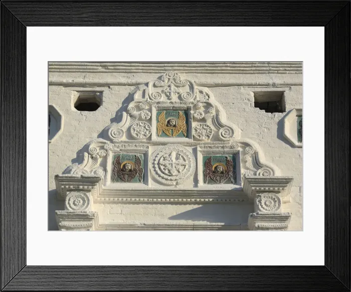 Framed Print : Ceramic tiles with cherubims, Church of Holy Spirit (1689), Solotcha, near Ryazan Framed Print : Ceramic tiles with cherubims, Church of Holy Spirit (1689), Solotcha, near Ryazan