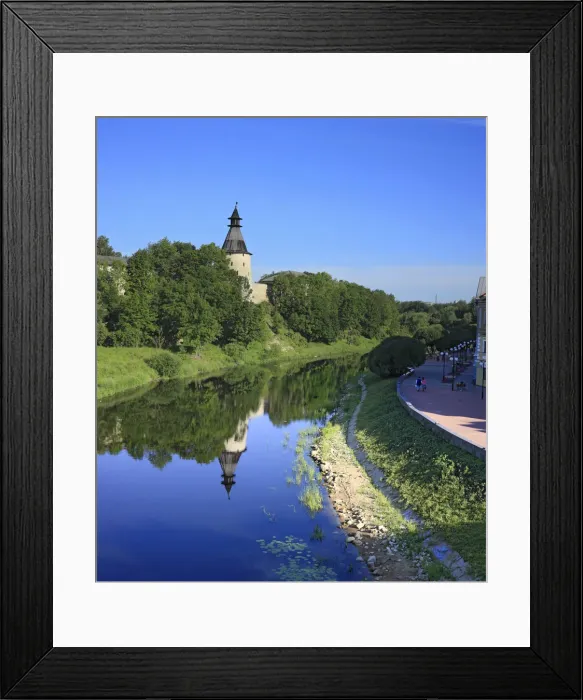 Framed Print : View of the Pskov kremlin from the Pskova river, Pskov, Pskov region, Russia Framed Print : View of the Pskov kremlin from the Pskova river, Pskov, Pskov region, Russia