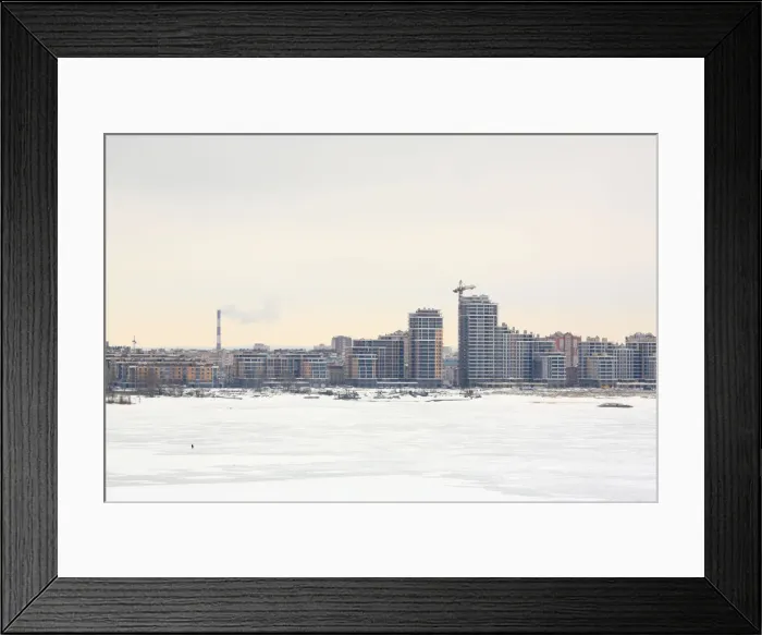 Framed Print : View over Volga river, construction of new houses, Kazan, Tatarstan, Russia Framed Print : View over Volga river, construction of new houses, Kazan, Tatarstan, Russia