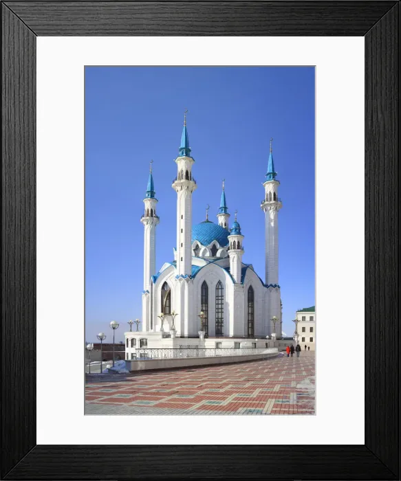 Framed Print : Modern Sharif mosque in Kazan Kremlin, Tatarstan, Russia Framed Print : Modern Sharif mosque in Kazan Kremlin, Tatarstan, Russia