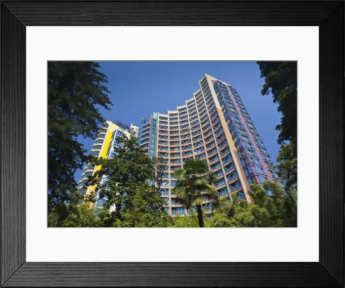 Framed Print : Russia, Black Sea Coast, Sochi, detail of new residential building