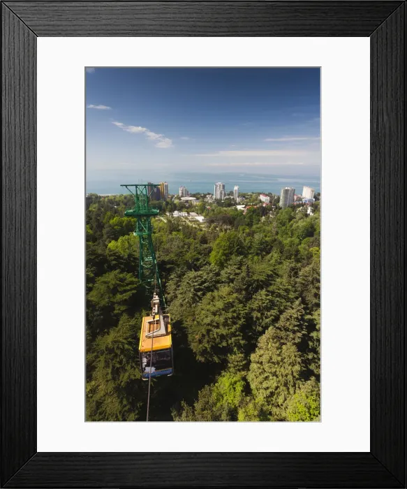 Framed Print : Russia, Black Sea Coast, Sochi, elevated city view from the Arboretum Park cable car Framed Print : Russia, Black Sea Coast, Sochi, elevated city view from the Arboretum Park cable car
