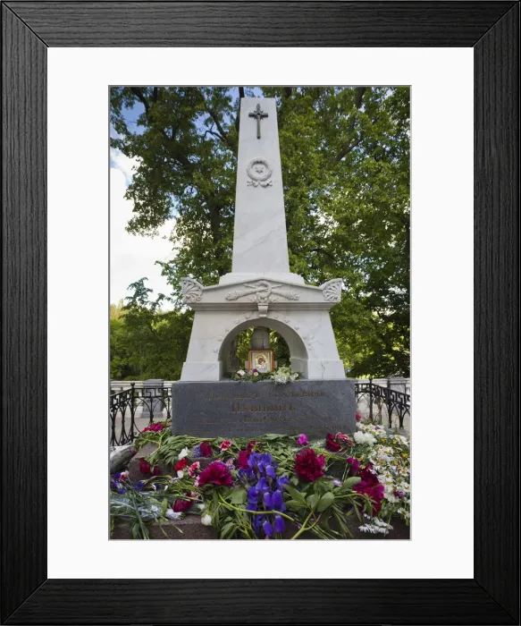 Framed Print : Russia, Pskovskaya Oblast, Pushkinskie Gory, Svyatagorsky Monastery, grave of Alexander