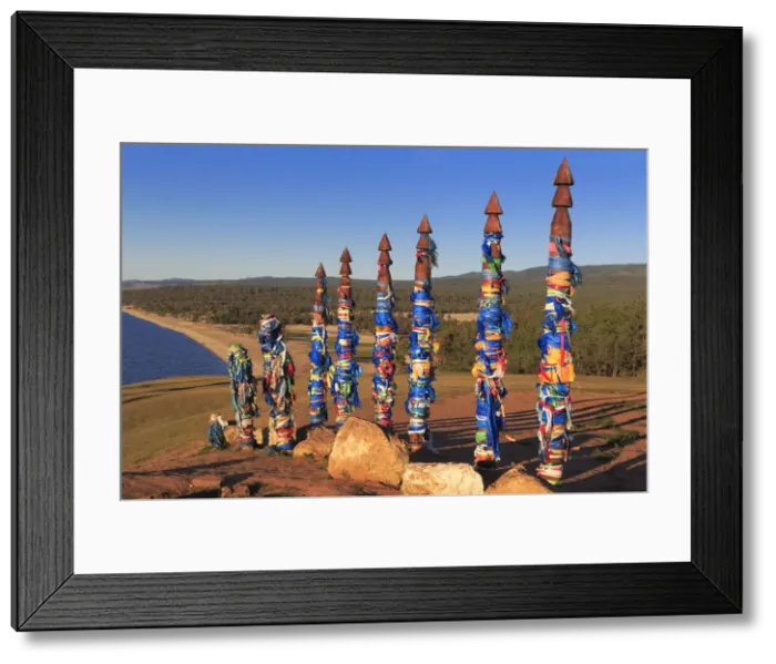 Framed Print : Totem poles, Olkhon island, landscape near Khuzhir, Baikal lake, Russia Framed Print : Totem poles, Olkhon island, landscape near Khuzhir, Baikal lake, Russia