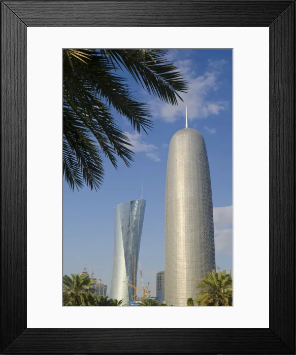 Framed Print : Qatar, Doha, Al Bidda Tower and Burj Qatar Framed Print : Qatar, Doha, Al Bidda Tower and Burj Qatar