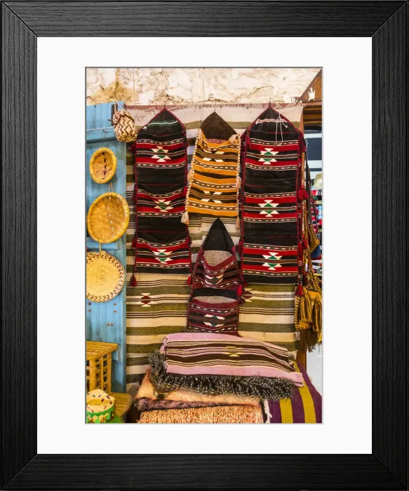 Framed Print : Souvenir camel bags for sale, Souk Waqif, Doha, Qatar Framed Print : Souvenir camel bags for sale, Souk Waqif, Doha, Qatar