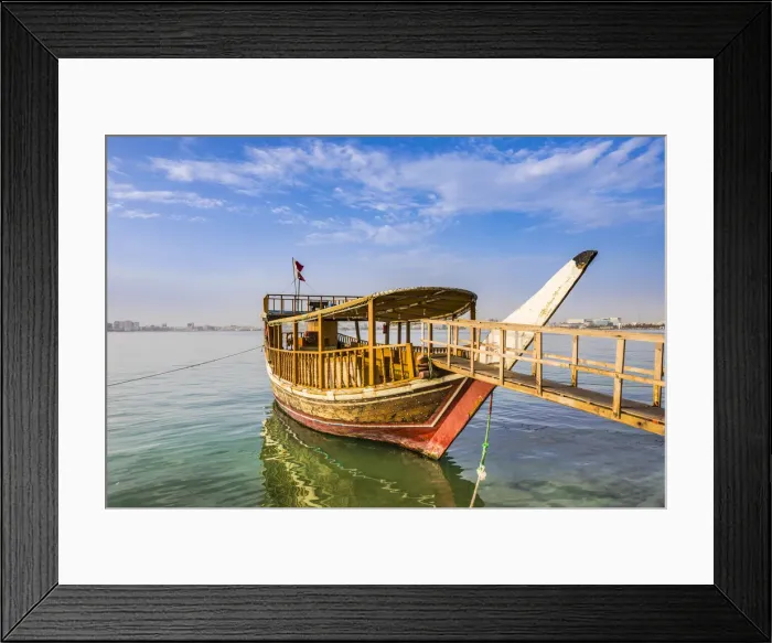 Framed Print : Dhow in the harbour at West Bay, Doha, Qatar Framed Print : Dhow in the harbour at West Bay, Doha, Qatar