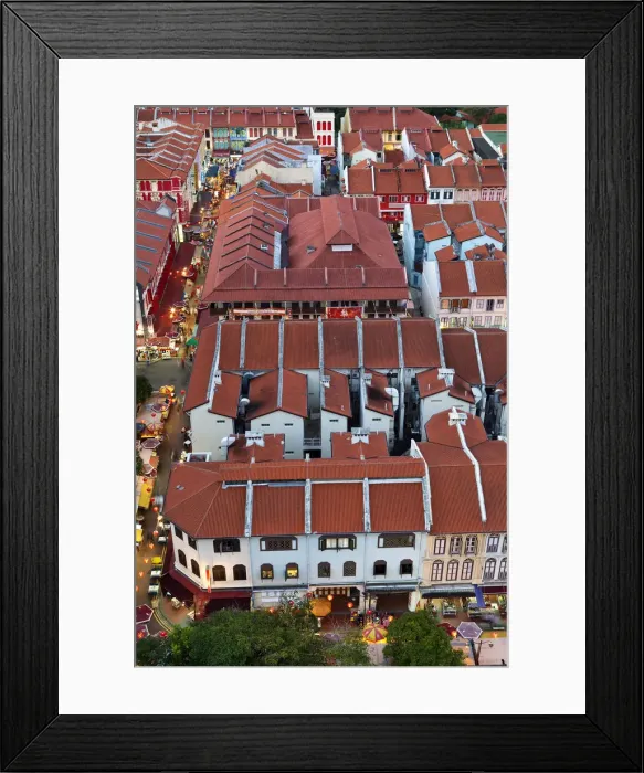 Framed Print : Elevated view over traditional houses in Chinatown, Singapore, Asia Framed Print : Elevated view over traditional houses in Chinatown, Singapore, Asia