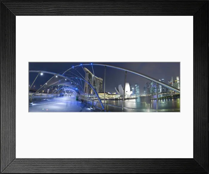 Framed Print : Marina Bay Sands hotel and Helix Bridge, Singapore Framed Print : Marina Bay Sands hotel and Helix Bridge, Singapore