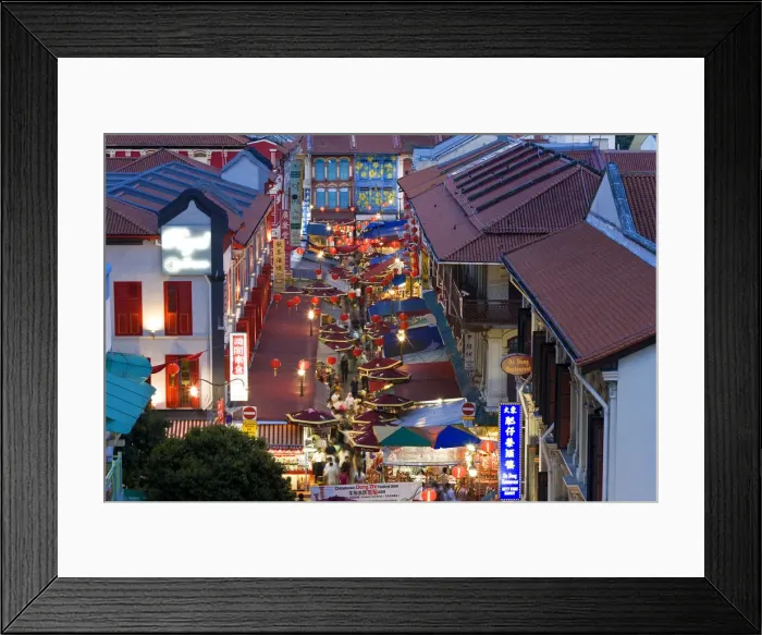 Framed Print : Chinatown, Singapore, at dusk Framed Print : Chinatown, Singapore, at dusk