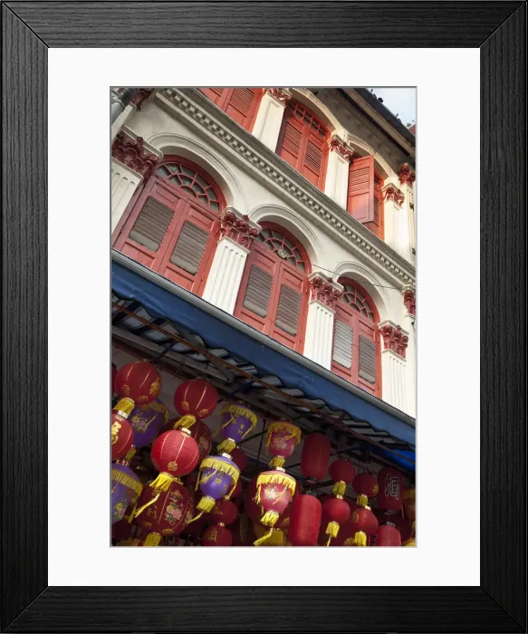 Framed Print : Colonial shop houses, China Town, Singapore