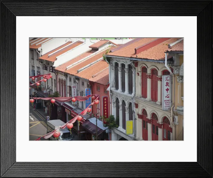 Framed Print : Colonial shop houses, China Town, Singapore Framed Print : Colonial shop houses, China Town, Singapore