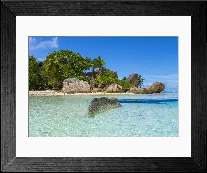 Framed Print : Anse Source d Argent beach, La Digue, Seychelles