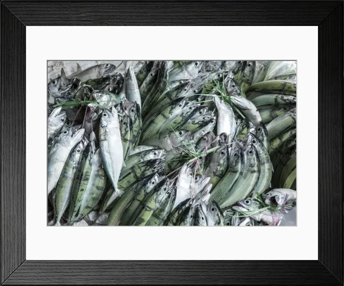 Framed Print : Fish displayed in the market in Victoria, Mahe, Seychelles