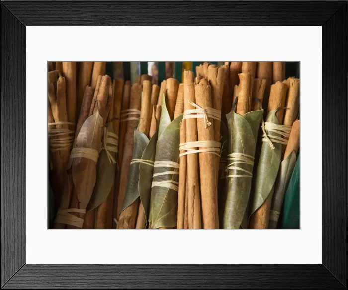 Framed Print : Cinnamon sticks in the market in Victoria, Mahe, Seychelles Framed Print : Cinnamon sticks in the market in Victoria, Mahe, Seychelles