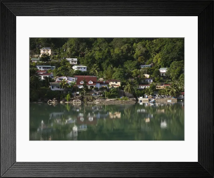 Framed Print : Seychelles, Mahe Island, Cascade, waterfront town Framed Print : Seychelles, Mahe Island, Cascade, waterfront town