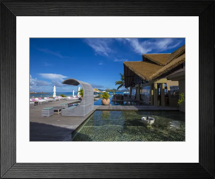 Framed Print : Le Domaine de l Orangeraie hotel, La Digue, Seychelles Framed Print : Le Domaine de l Orangeraie hotel, La Digue, Seychelles