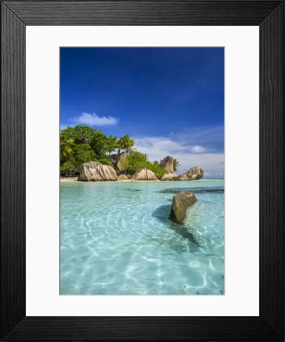 Framed Print : Anse Source d Argent beach, La Digue, Seychelles Framed Print : Anse Source d Argent beach, La Digue, Seychelles