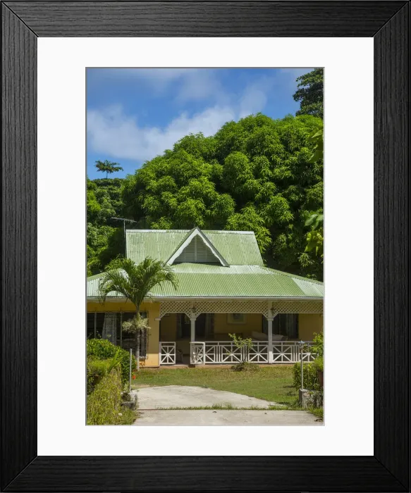 Framed Print : Typical Creole house, La Digue, Seychelles Framed Print : Typical Creole house, La Digue, Seychelles