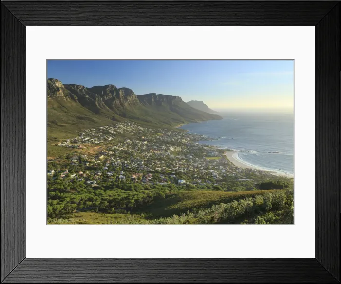 Framed Print : South Africa, Western Cape, Cape Town, Table Montain, Twelve Apostles and Camp s Framed Print : South Africa, Western Cape, Cape Town, Table Montain, Twelve Apostles and Camp s