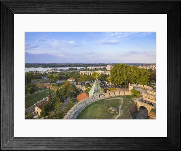 Framed Print : Serbia, Belgrade, View from Belgrade fortress towards River Danube Framed Print : Serbia, Belgrade, View from Belgrade fortress towards River Danube