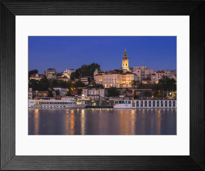 Framed Print : Serbia, Belgrade, View of Sava River across to St