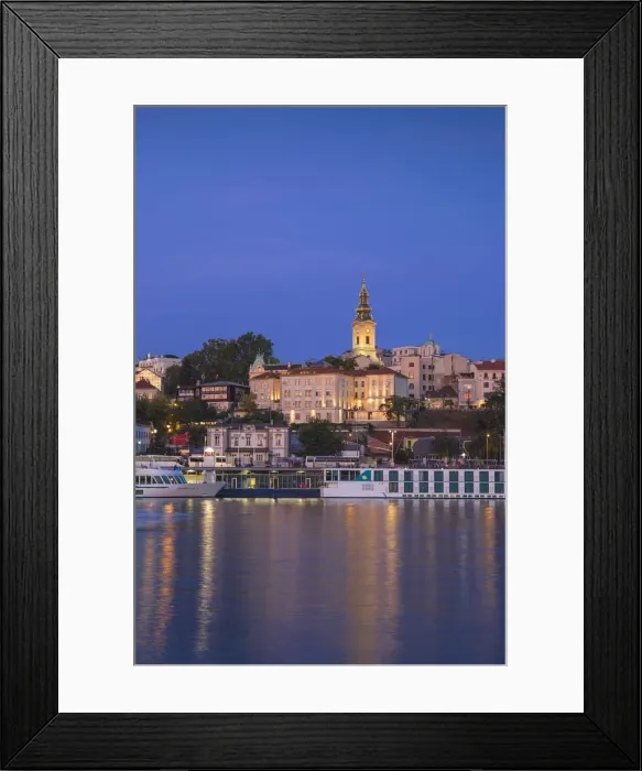 Framed Print : Serbia, Belgrade, View of Sava River across to St Framed Print : Serbia, Belgrade, View of Sava River across to St