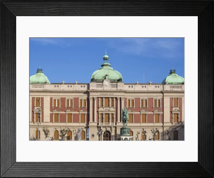 Framed Print : Serbia, Belgrade, Republic square, National Musuem and statue of Prince Michael Framed Print : Serbia, Belgrade, Republic square, National Musuem and statue of Prince Michael
