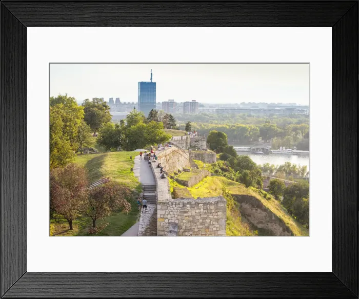 Framed Print : Serbia, Belgrade, Kalemegdan Park, Belgrade Fortress and Sava River