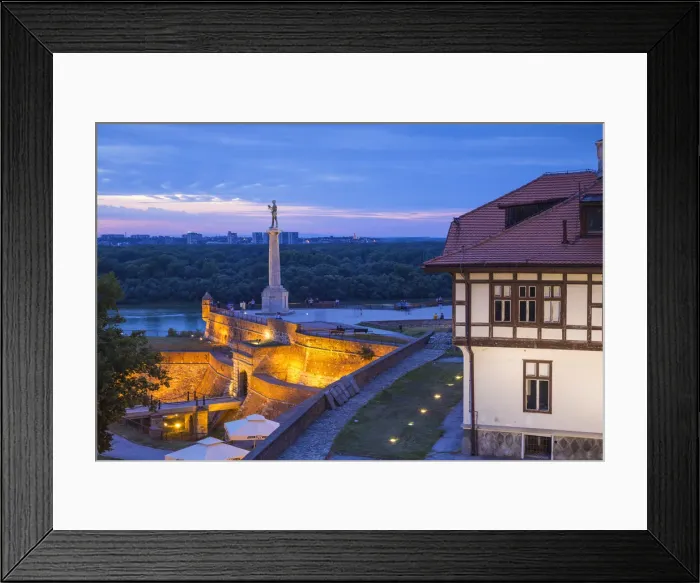 Framed Print : Serbia, Belgrade, Kalemegdan, Belgrade Fortress, The Victor Monument and the Institute