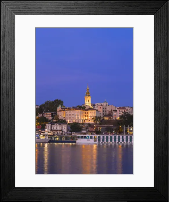 Framed Print : Serbia, Belgrade, View of Sava River across to St Framed Print : Serbia, Belgrade, View of Sava River across to St