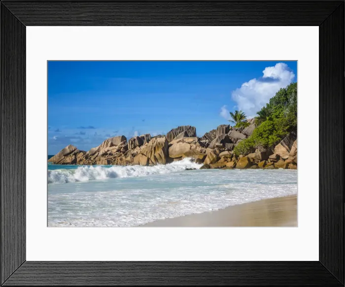 Framed Print : Petite Anse beach, La Digue, Seychelles Framed Print : Petite Anse beach, La Digue, Seychelles