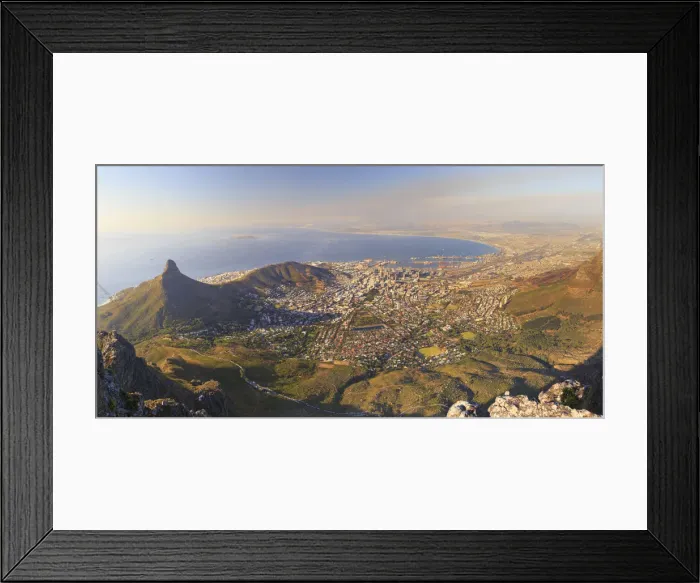 Framed Print : South Africa, Western Cape, Cape Town, Ciy view from Table Mountain Framed Print : South Africa, Western Cape, Cape Town, Ciy view from Table Mountain