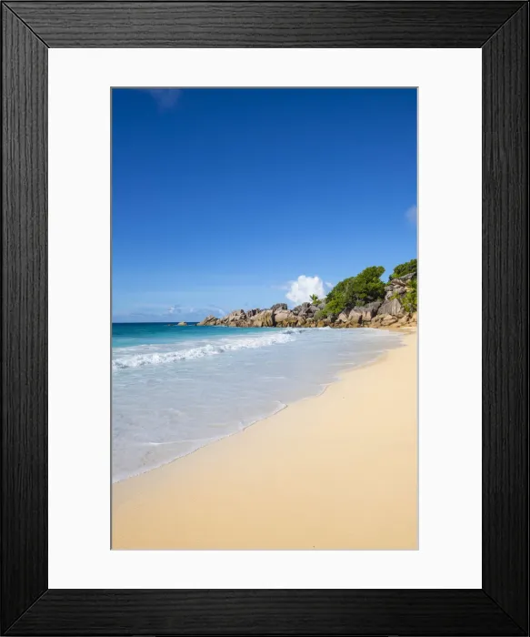 Framed Print : Petite Anse beach, La Digue, Seychelles Framed Print : Petite Anse beach, La Digue, Seychelles