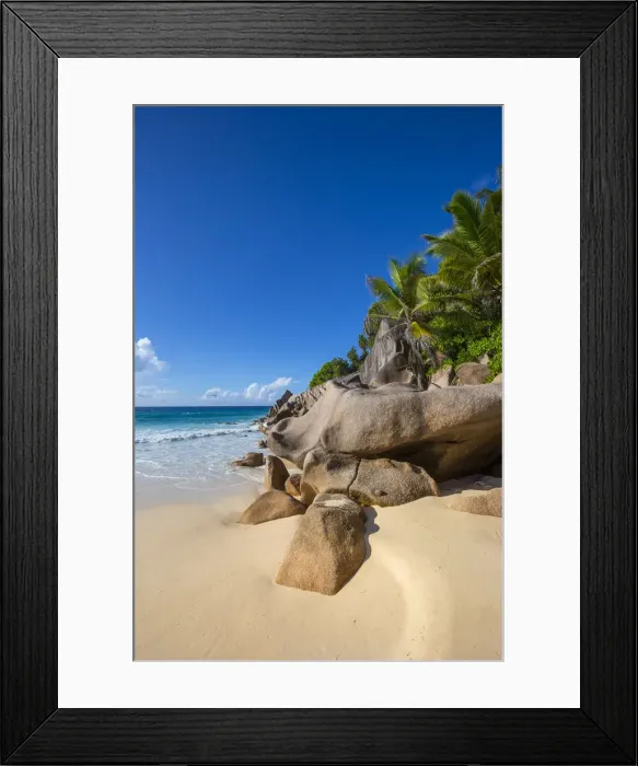Framed Print : Petite Anse beach, La Digue, Seychelles Framed Print : Petite Anse beach, La Digue, Seychelles
