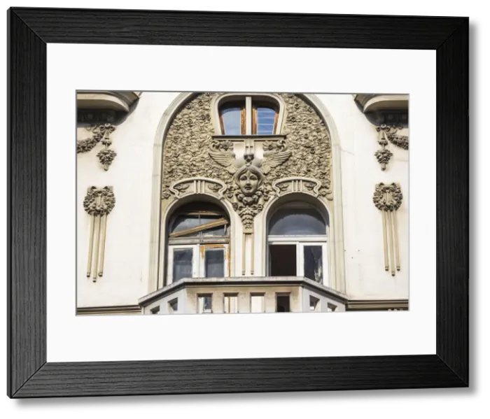 Framed Print : Serbia, Belgrade, City center, Art nouveau Smederevska bank building, built 1910-1912 Framed Print : Serbia, Belgrade, City center, Art nouveau Smederevska bank building, built 1910-1912