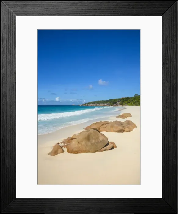 Framed Print : Petite Anse beach, La Digue, Seychelles Framed Print : Petite Anse beach, La Digue, Seychelles