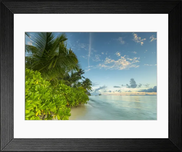 Framed Print : Tropical beach on La Digue, Seychelles